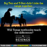 big text and t rex didnt ride the range together